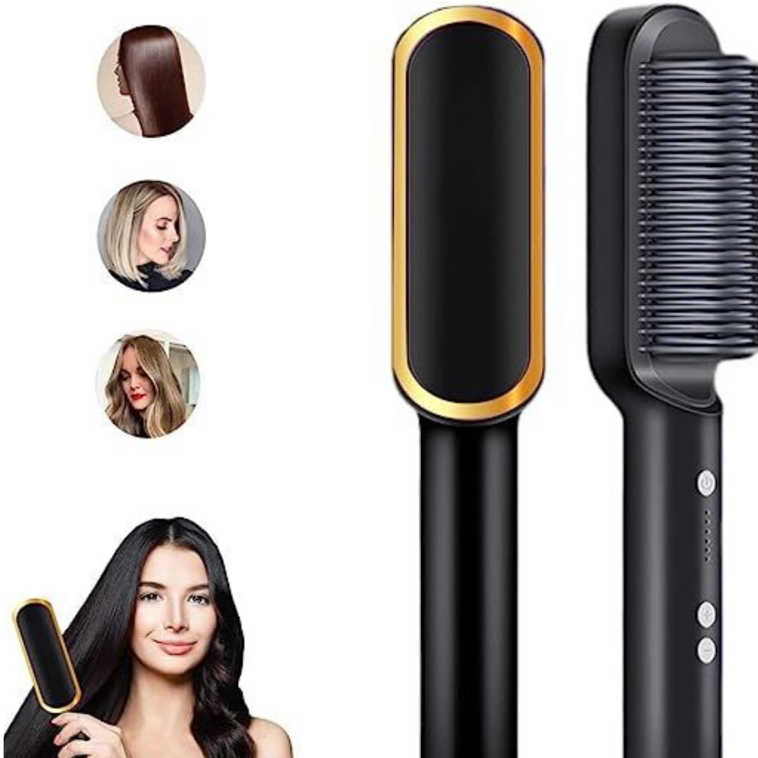 Professional 2-in-1 Ionic Hair Straightener & Styling Brush