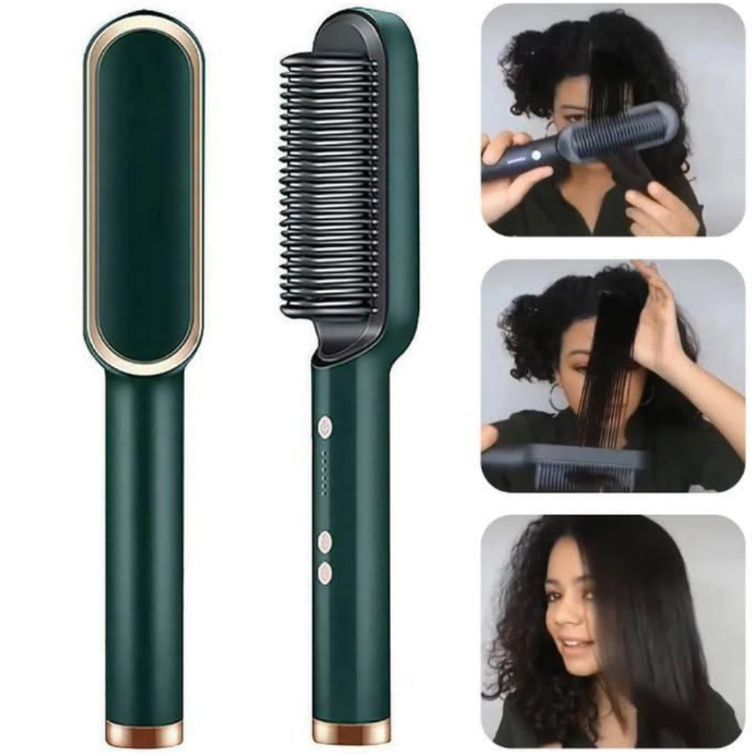 Professional 2-in-1 Ionic Hair Straightener & Styling Brush