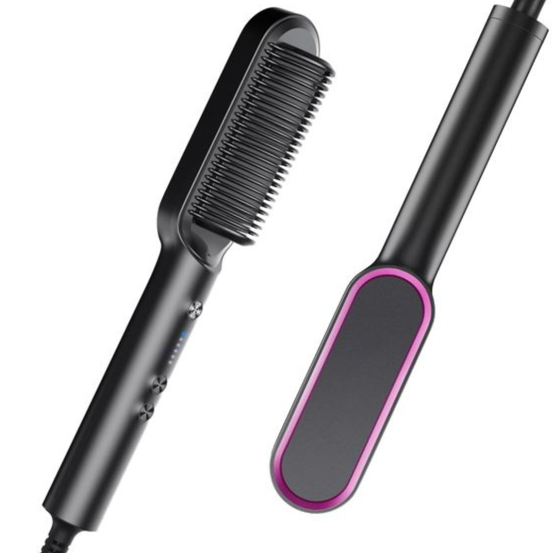 Professional 2-in-1 Ionic Hair Straightener & Styling Brush