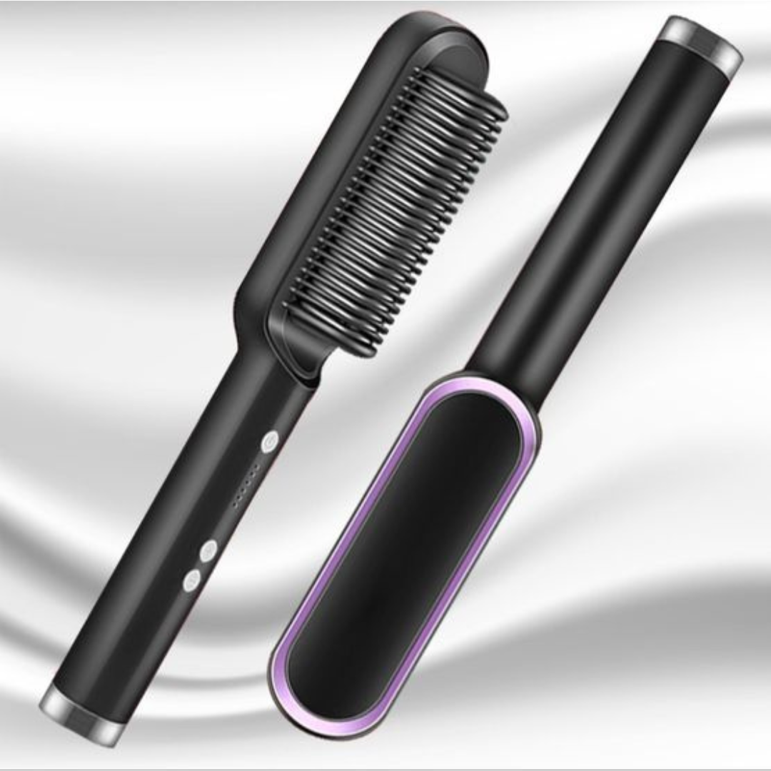 Professional 2-in-1 Ionic Hair Straightener & Styling Brush