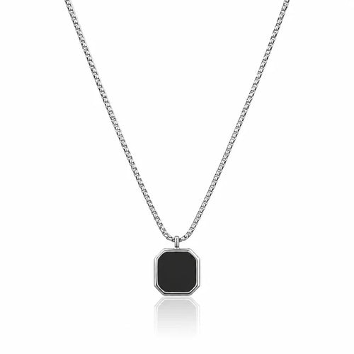 Classic Black Stone Pendant (Square)