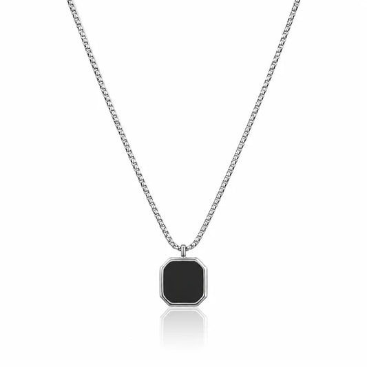 Classic Black Stone Pendant (Square)