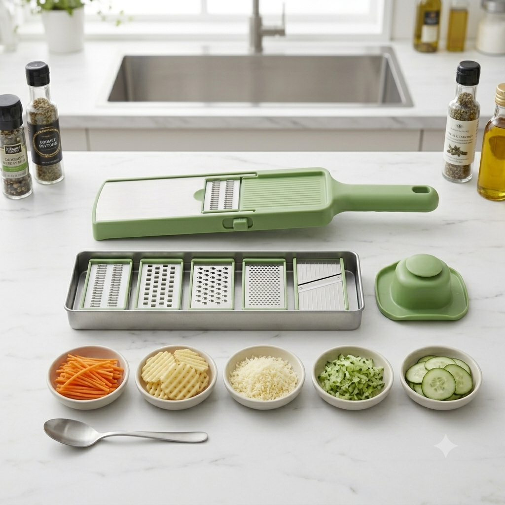 5-in-1 Mandoline Slicer & Multi-Cutter System
