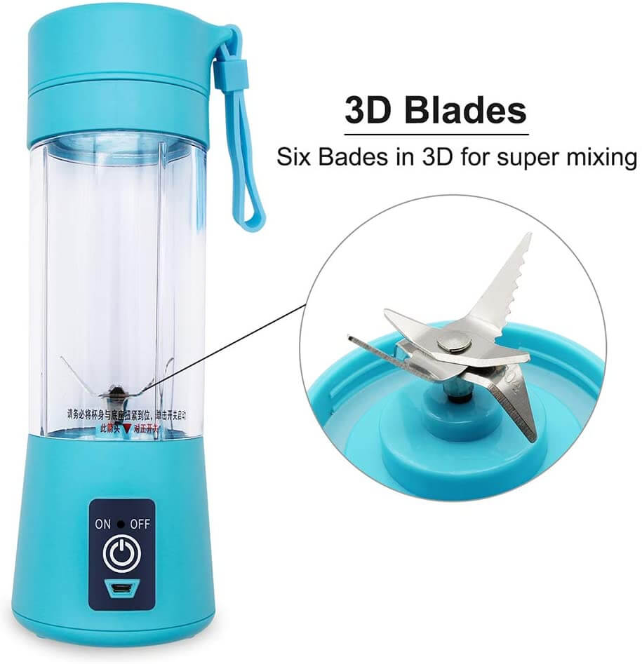 Juicer Blender 6 Blades USB Portable 380ml